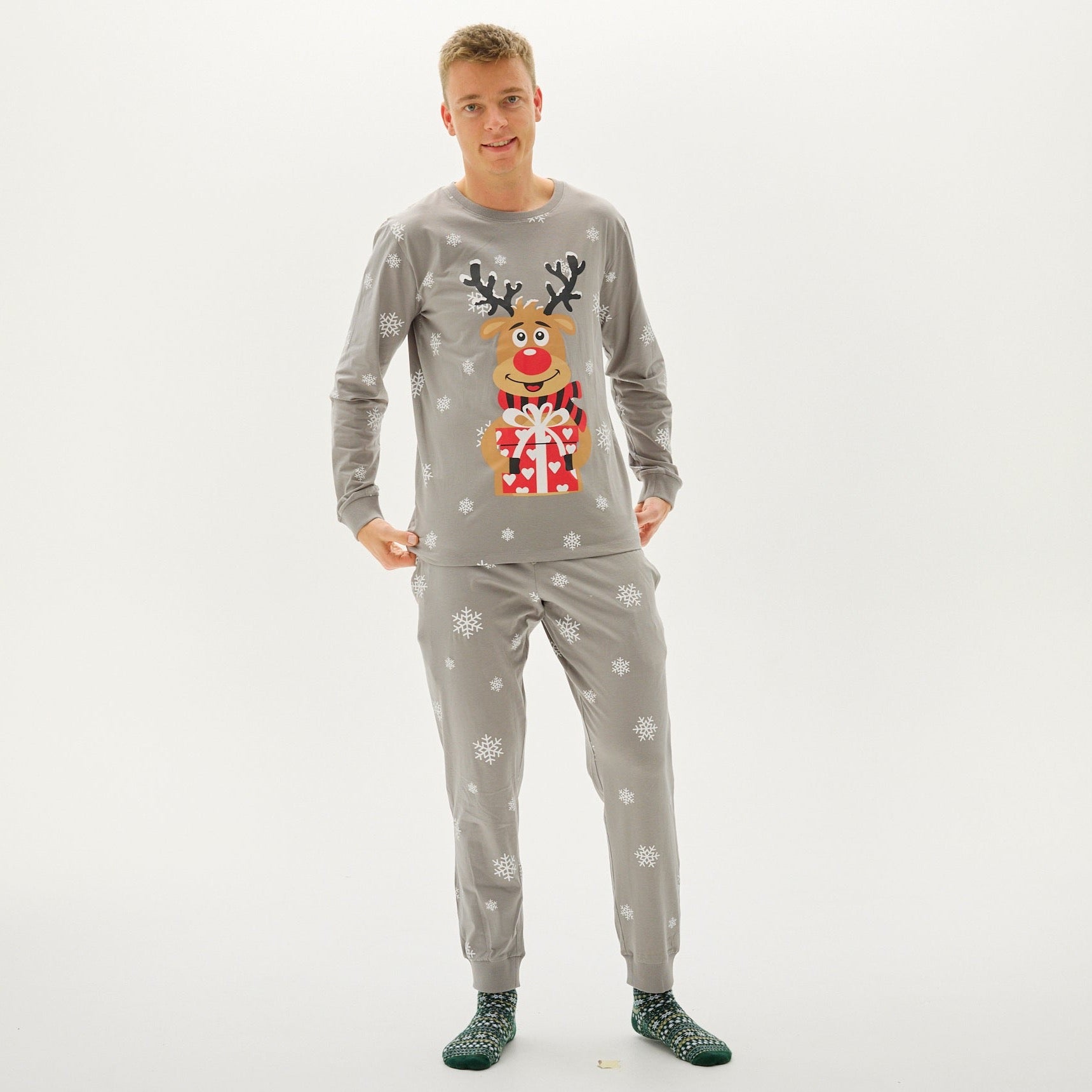 Pigiama Natalizio Dolce Di Rudolf Grigio - Uomo.